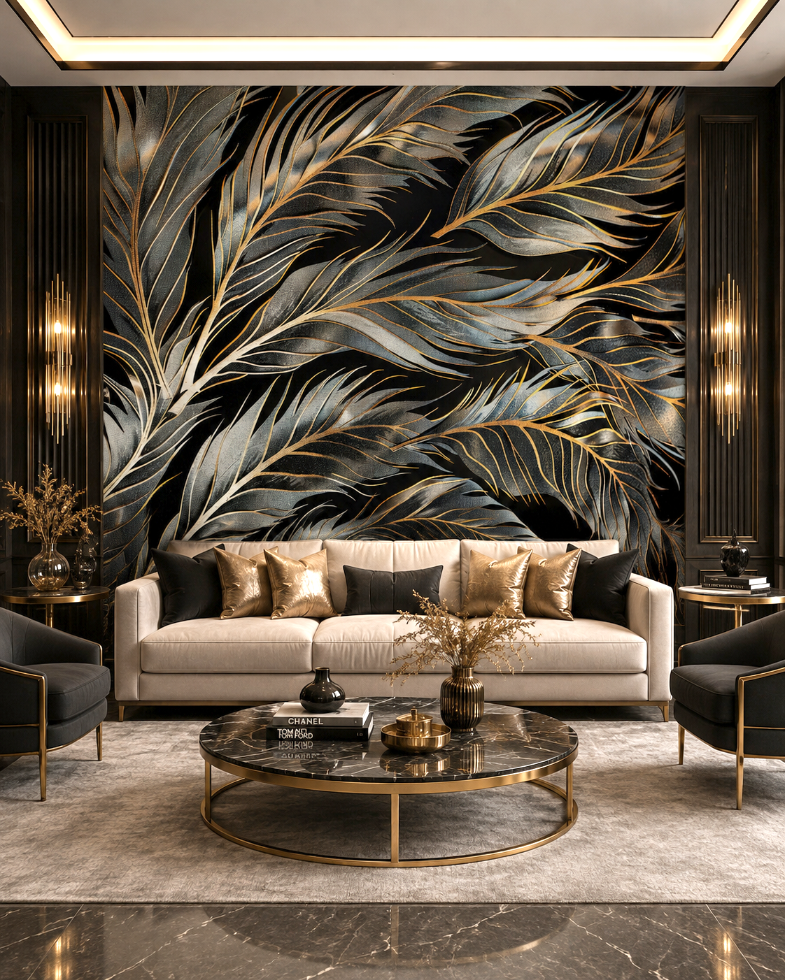 Golden Currents Wall Mural