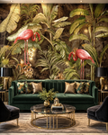 Tropical Flamingos Wall Mural
