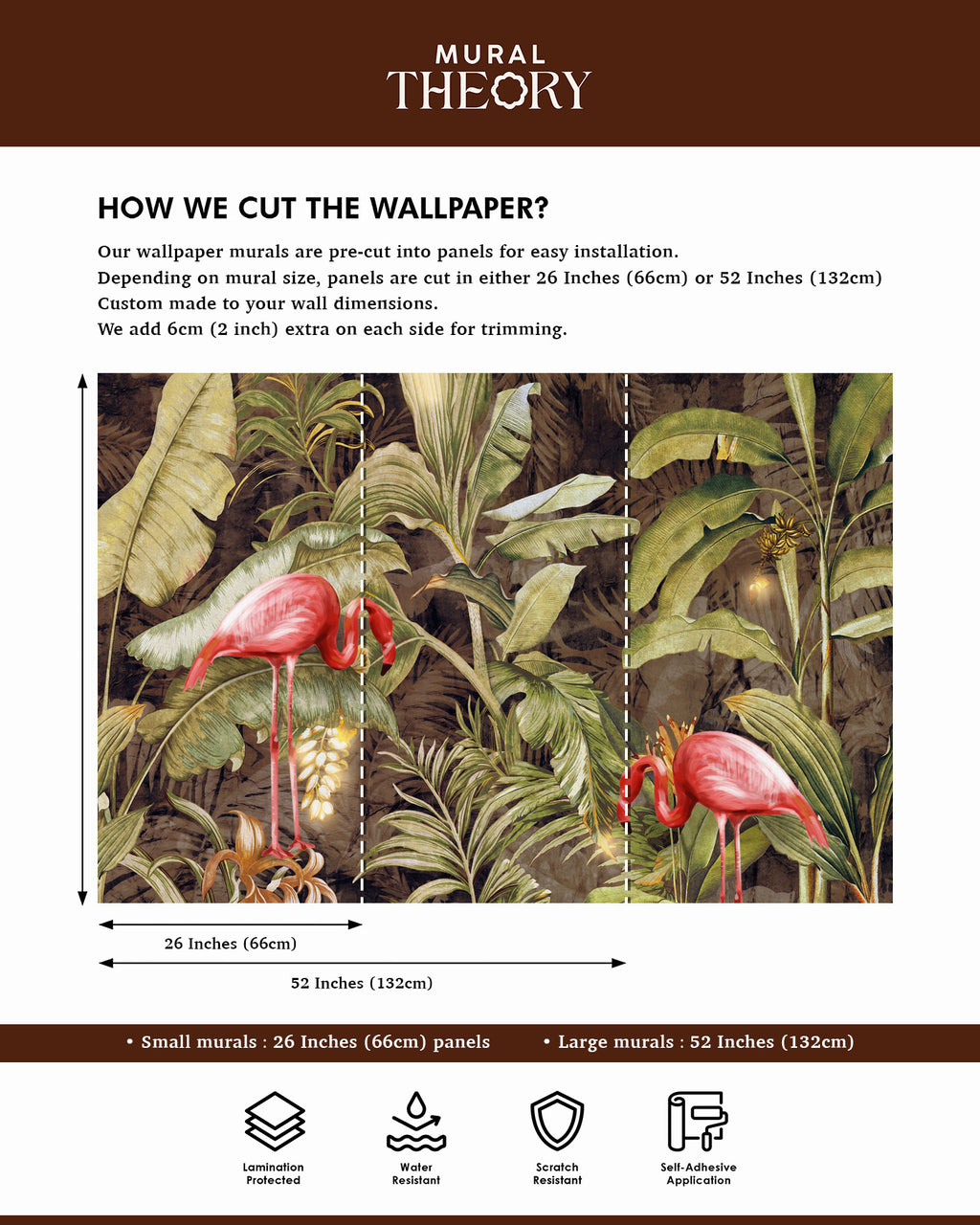 Tropical Flamingos Wall Mural