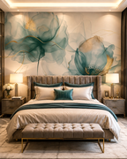 Azure Bloom Wall Mural