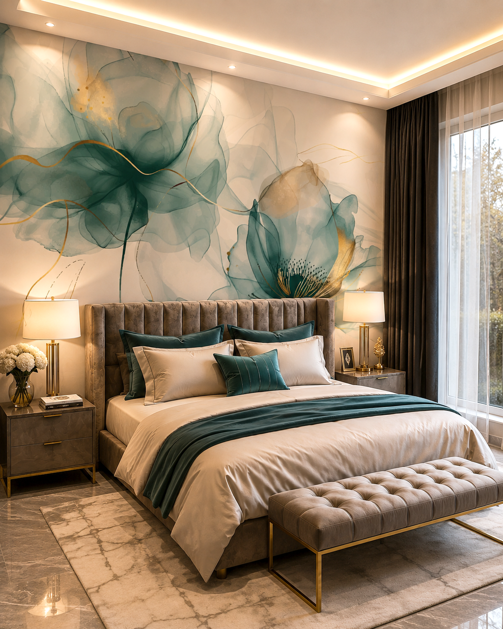 Azure Bloom Wall Mural