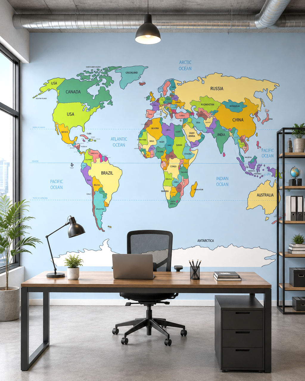World Mosaic Wall Mural