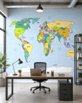 World Mosaic Wall Mural