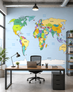 World Mosaic Wall Mural