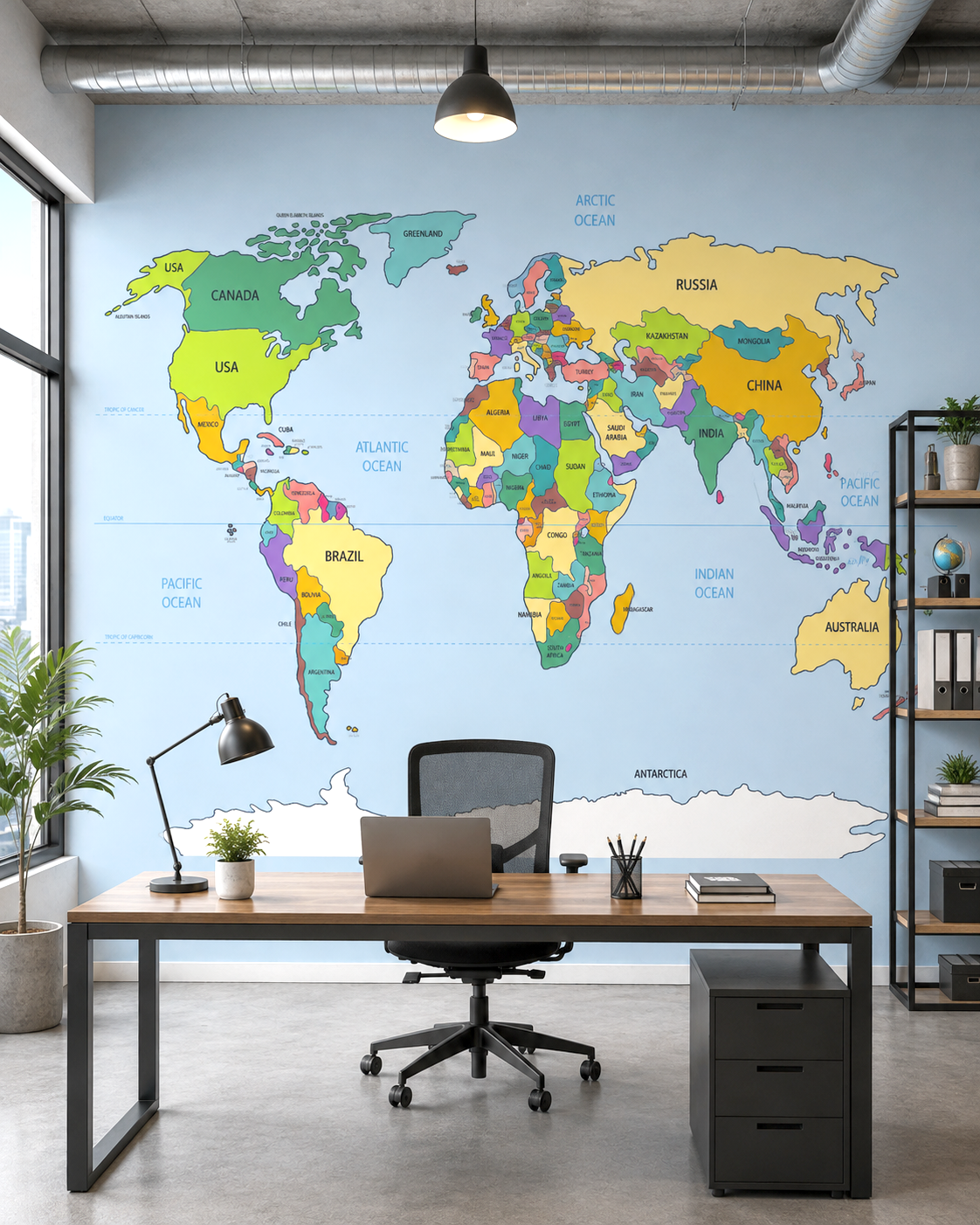 World Mosaic Wall Mural