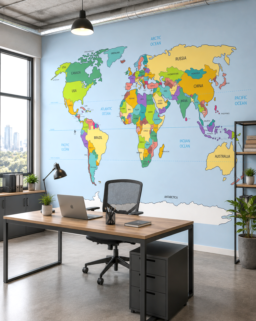 World Mosaic Wall Mural