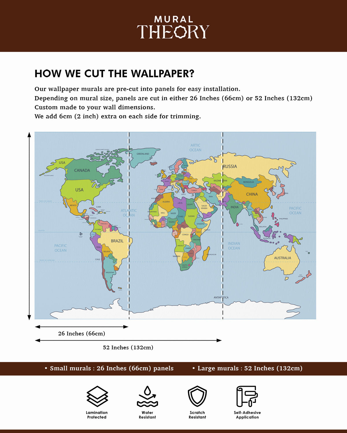 World Mosaic Wall Mural
