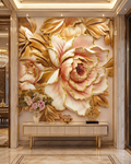 Golden Peony Wall Mural