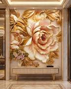 Golden Peony Wall Mural