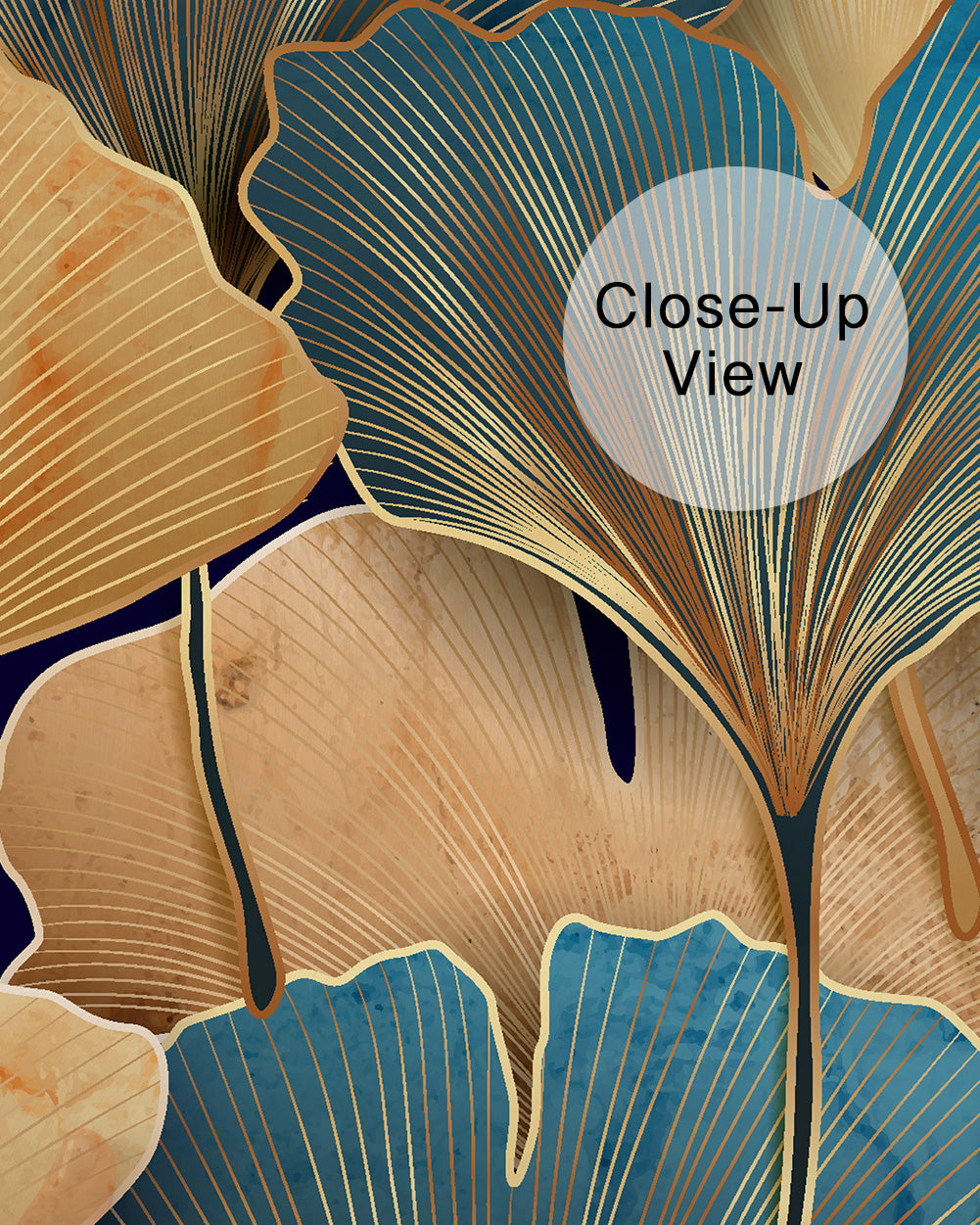 Gilded Foliage Wall Mural