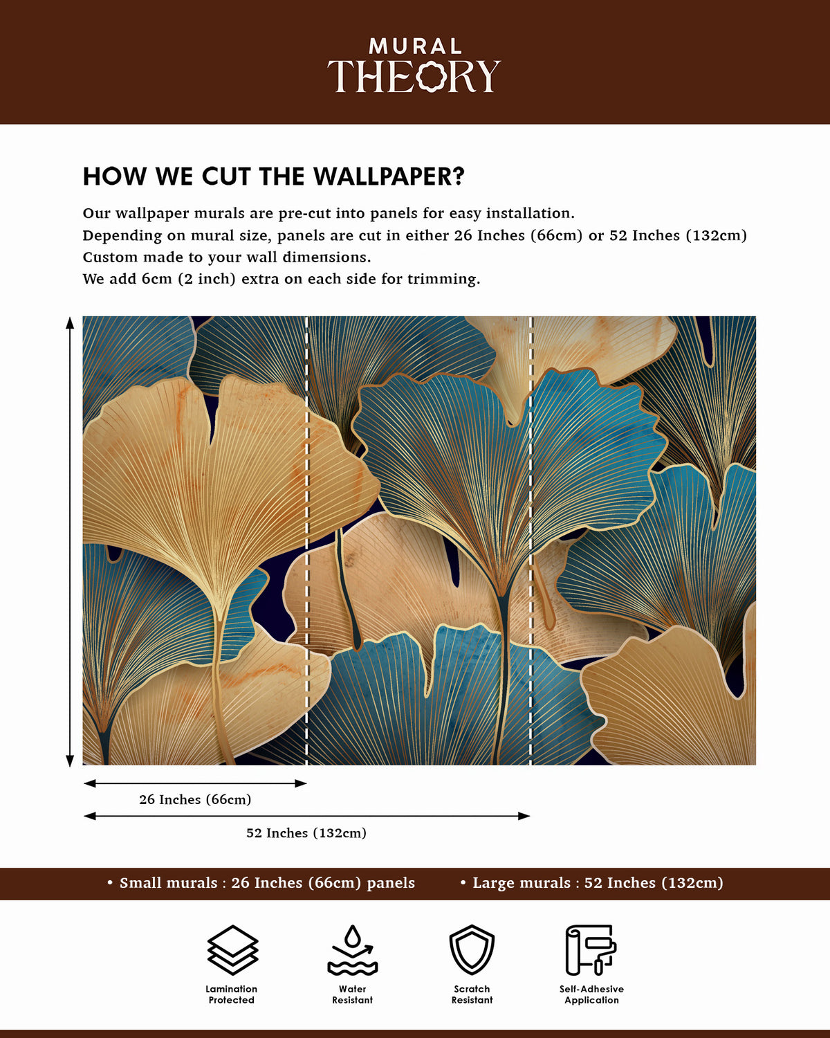 Gilded Foliage Wall Mural