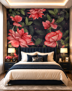 Crimson Bloom Wall Mural