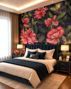 Crimson Bloom Wall Mural