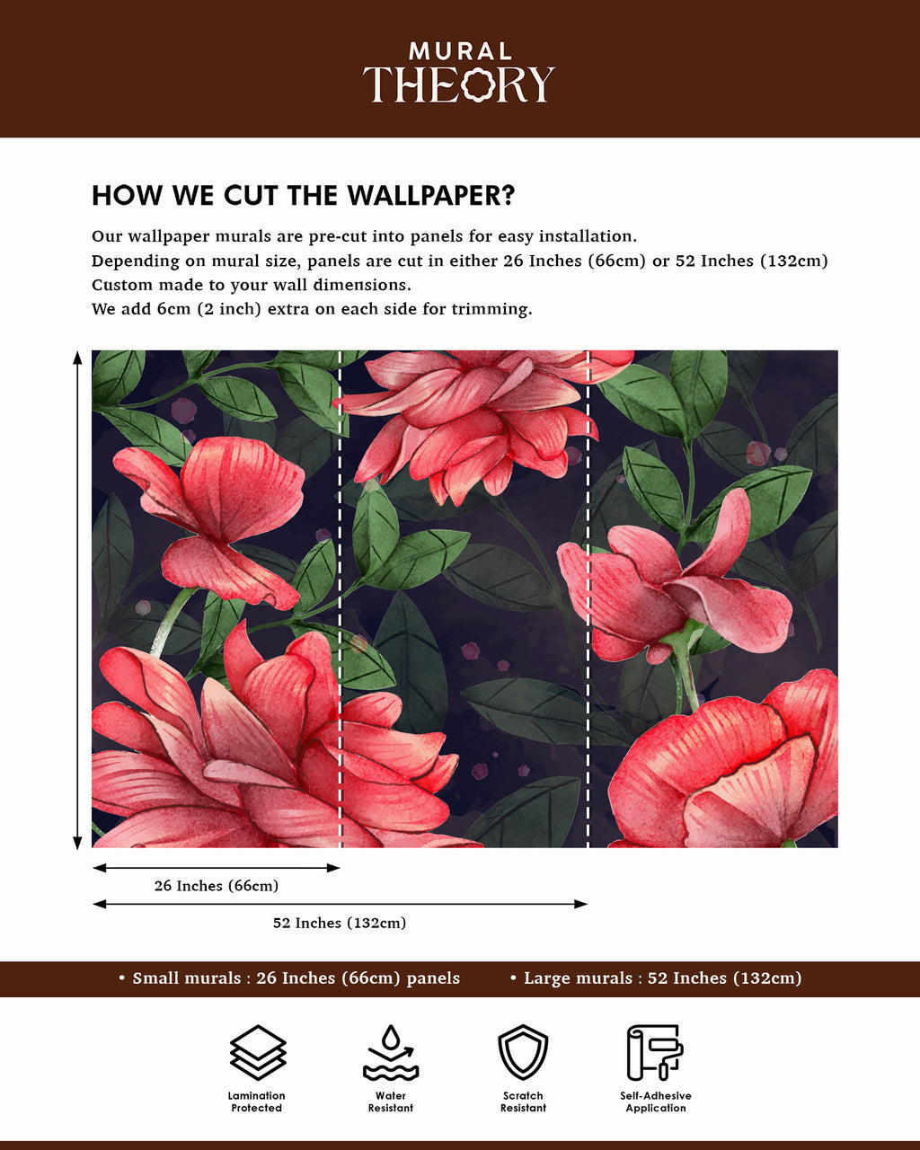 Crimson Bloom Wall Mural