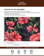 Crimson Bloom Wall Mural
