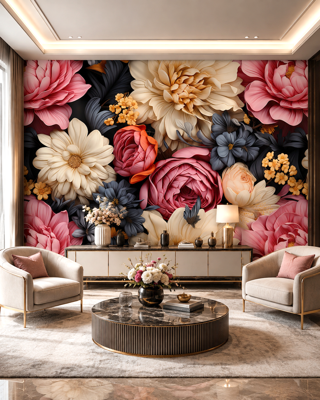 Petal Noir Wall Mural