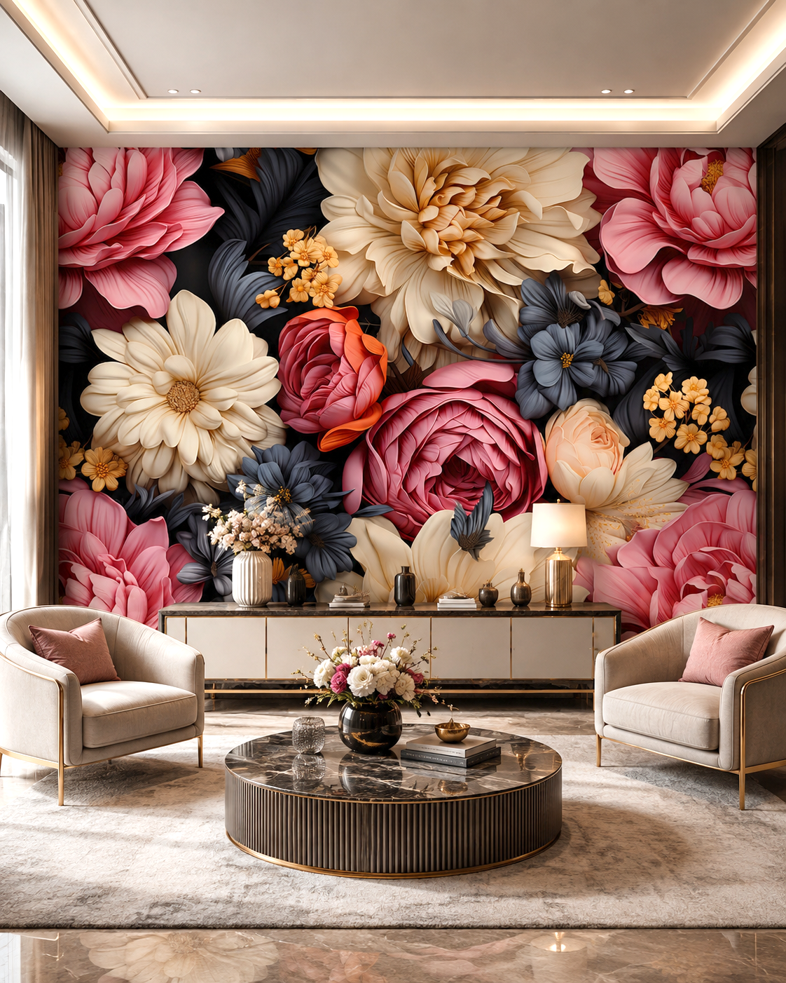 Petal Noir Wall Mural