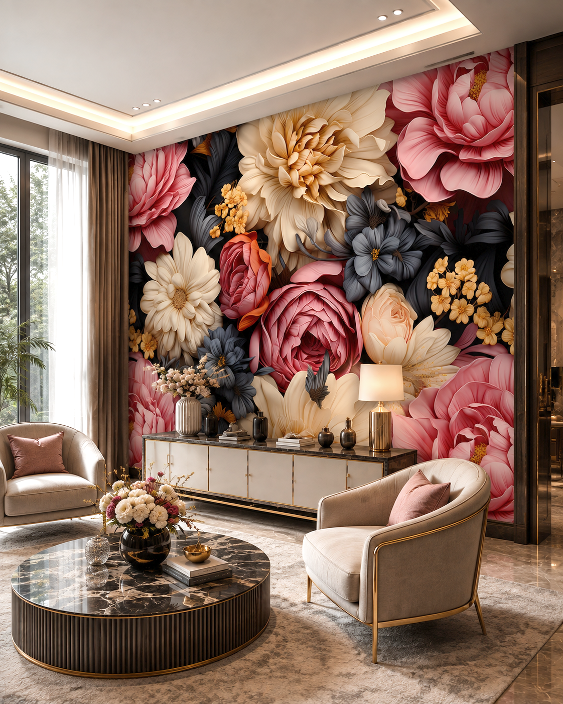 Petal Noir Wall Mural