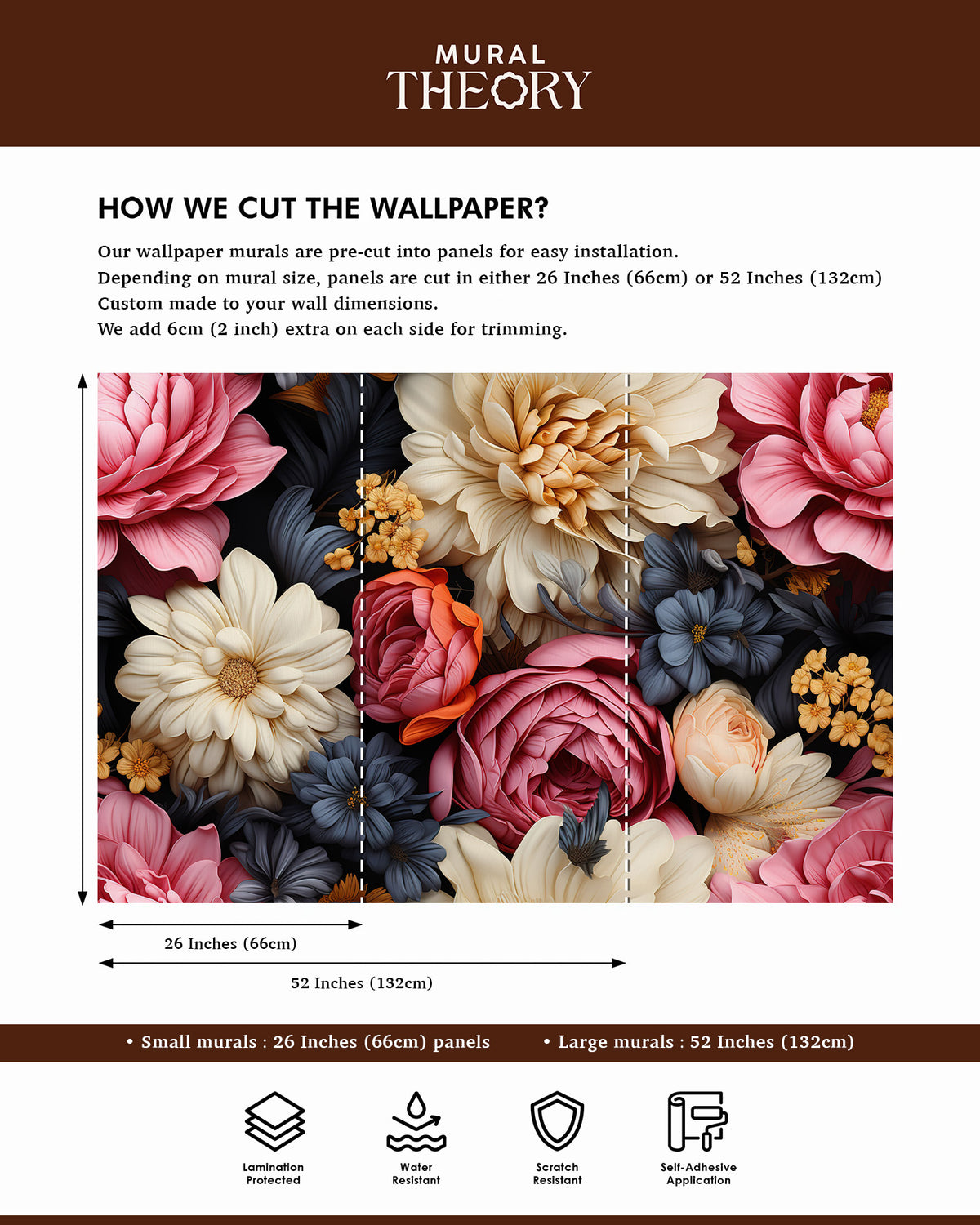 Petal Noir Wall Mural