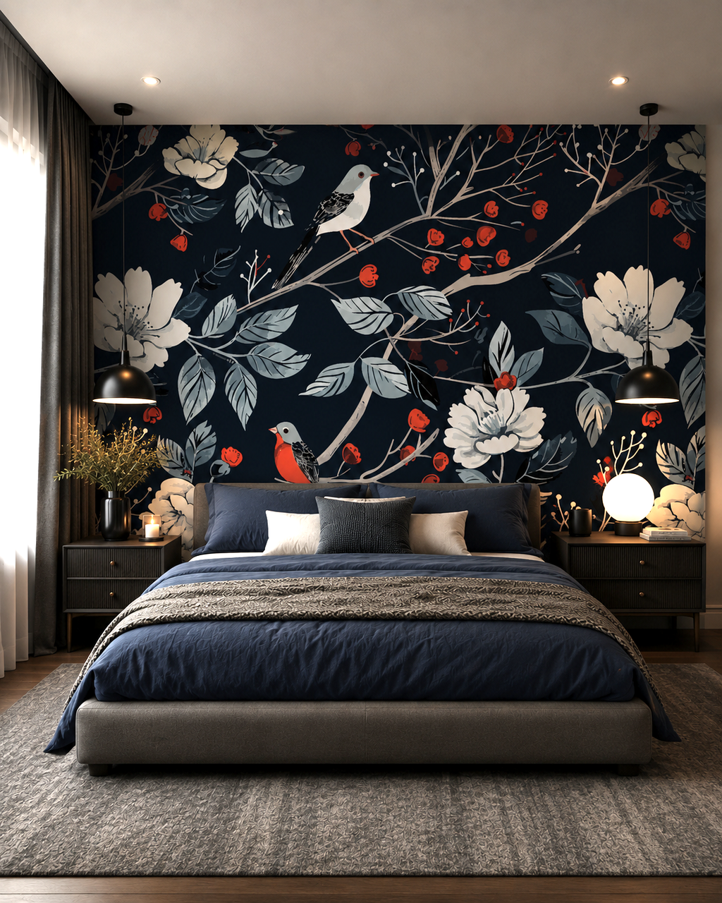 Midnight Botanical Garden Wall Mural