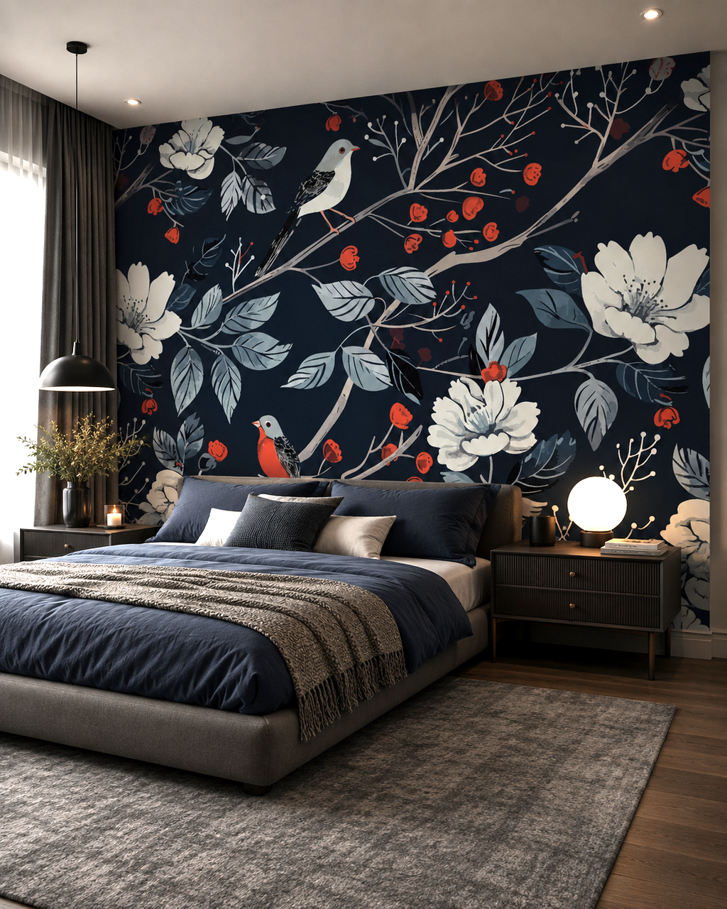 Midnight Botanical Garden Wall Mural