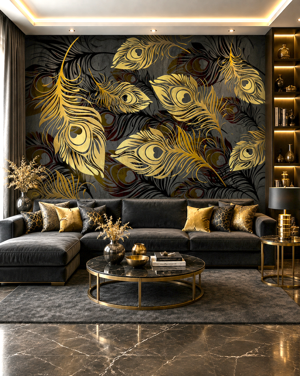 Golden Plumage Wall Mural
