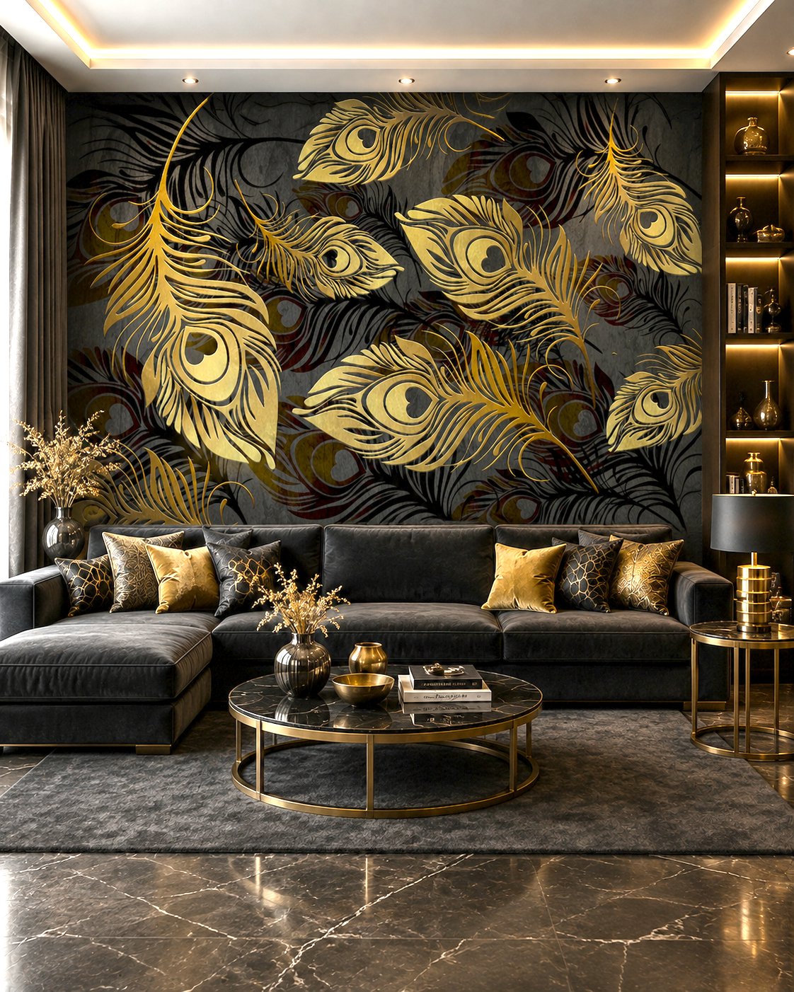 Golden Plumage Wall Mural