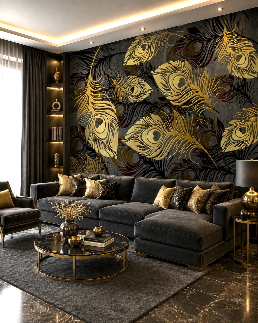 Golden Plumage Wall Mural