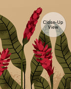 Crimson Tropics Wall Mural