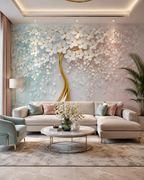Golden Blossom Wall Mural