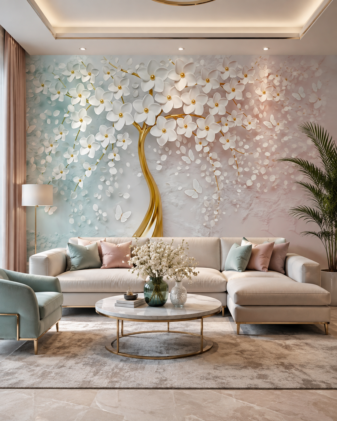 Golden Blossom Wall Mural