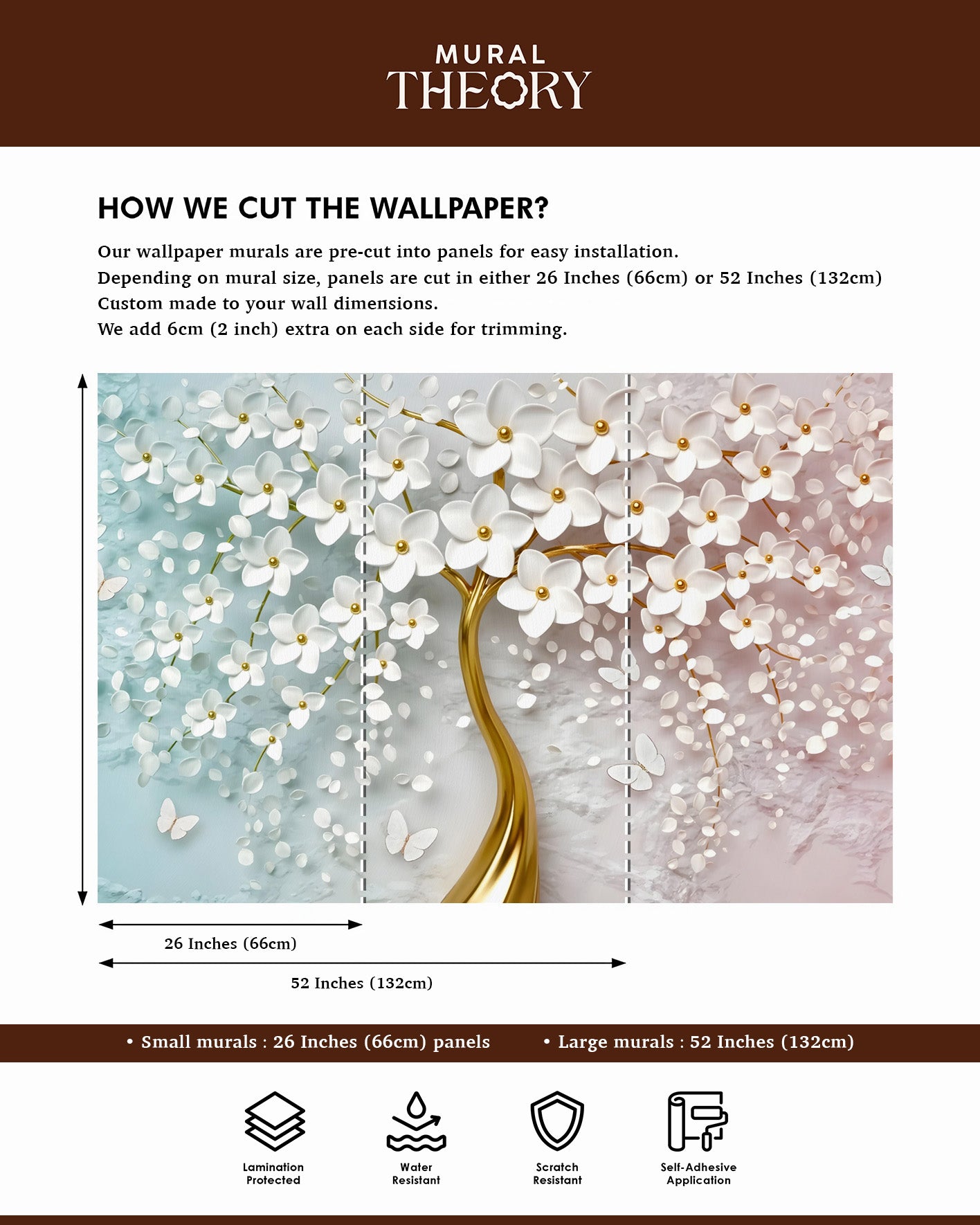 Golden Blossom Wall Mural