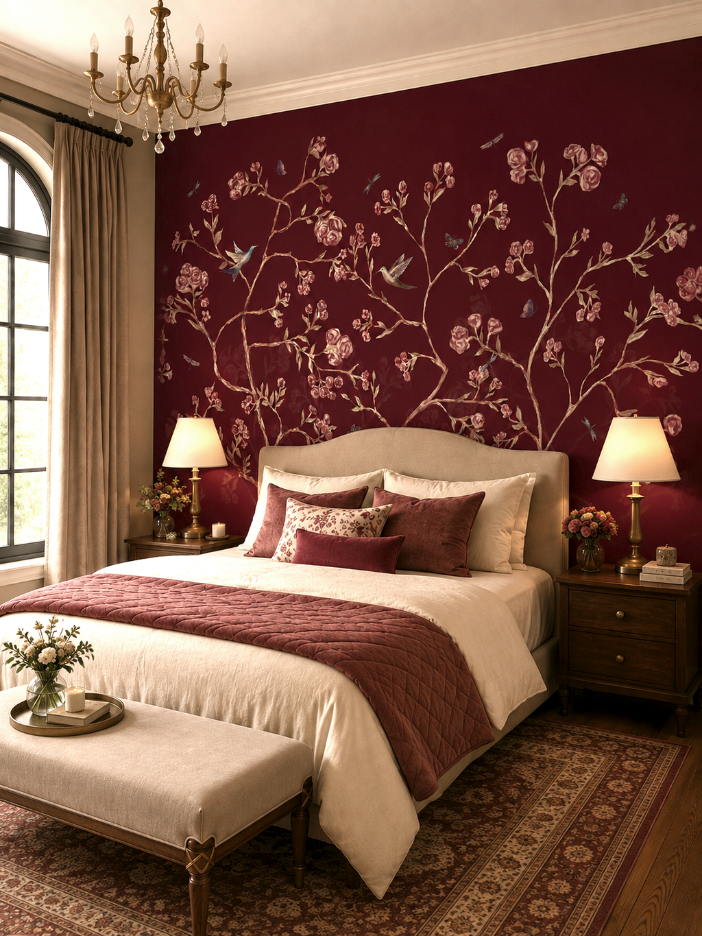 Crimson Blossom Wall Mural