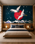 "Crane Moonrise Wall Mural