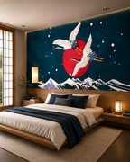 "Crane Moonrise Wall Mural