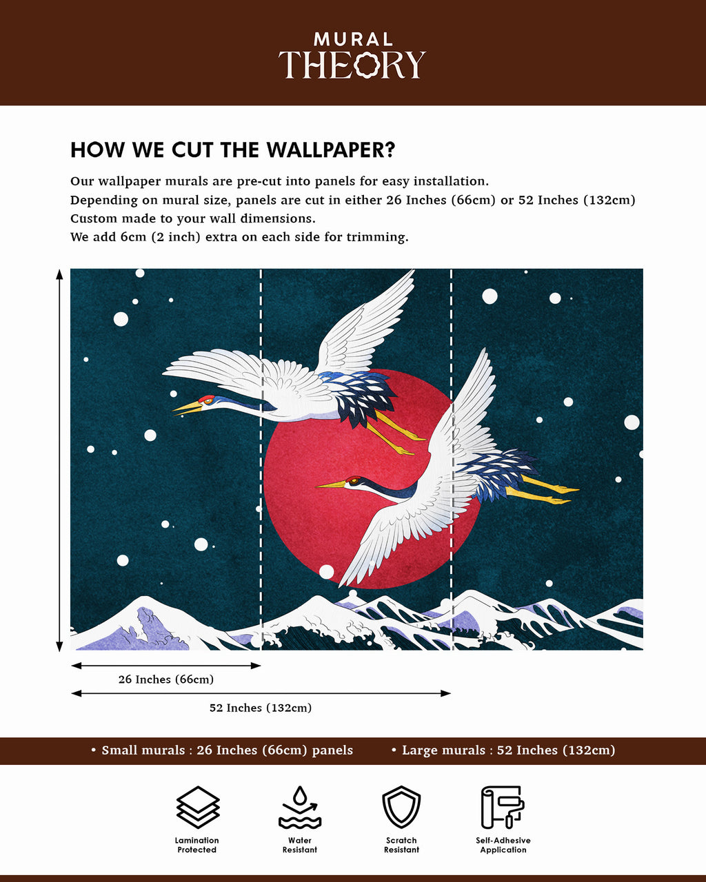 "Crane Moonrise Wall Mural