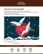 "Crane Moonrise Wall Mural