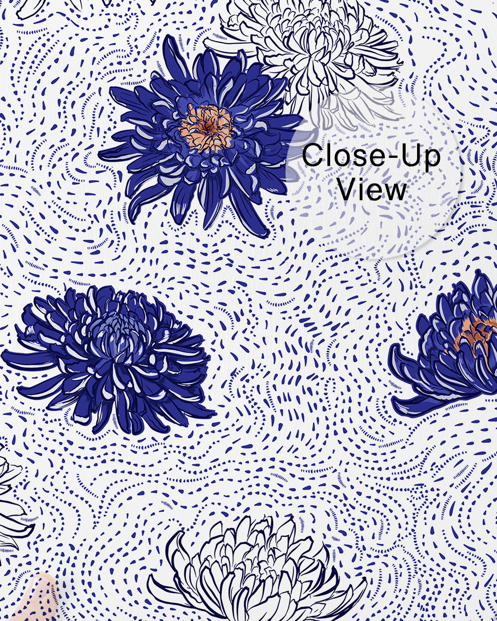 Indigo Bloom Wall Mural