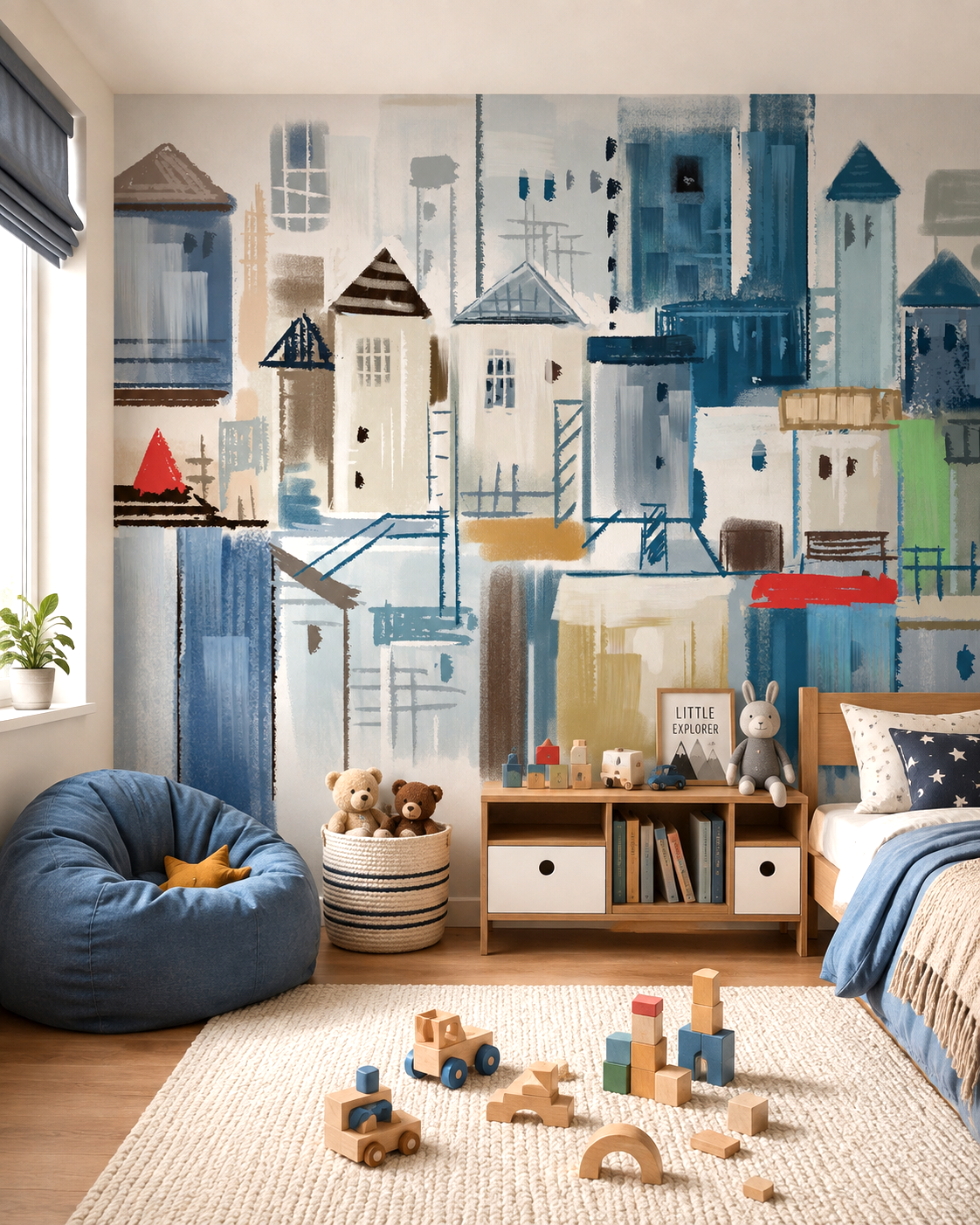 Coastal Village Wall Mural