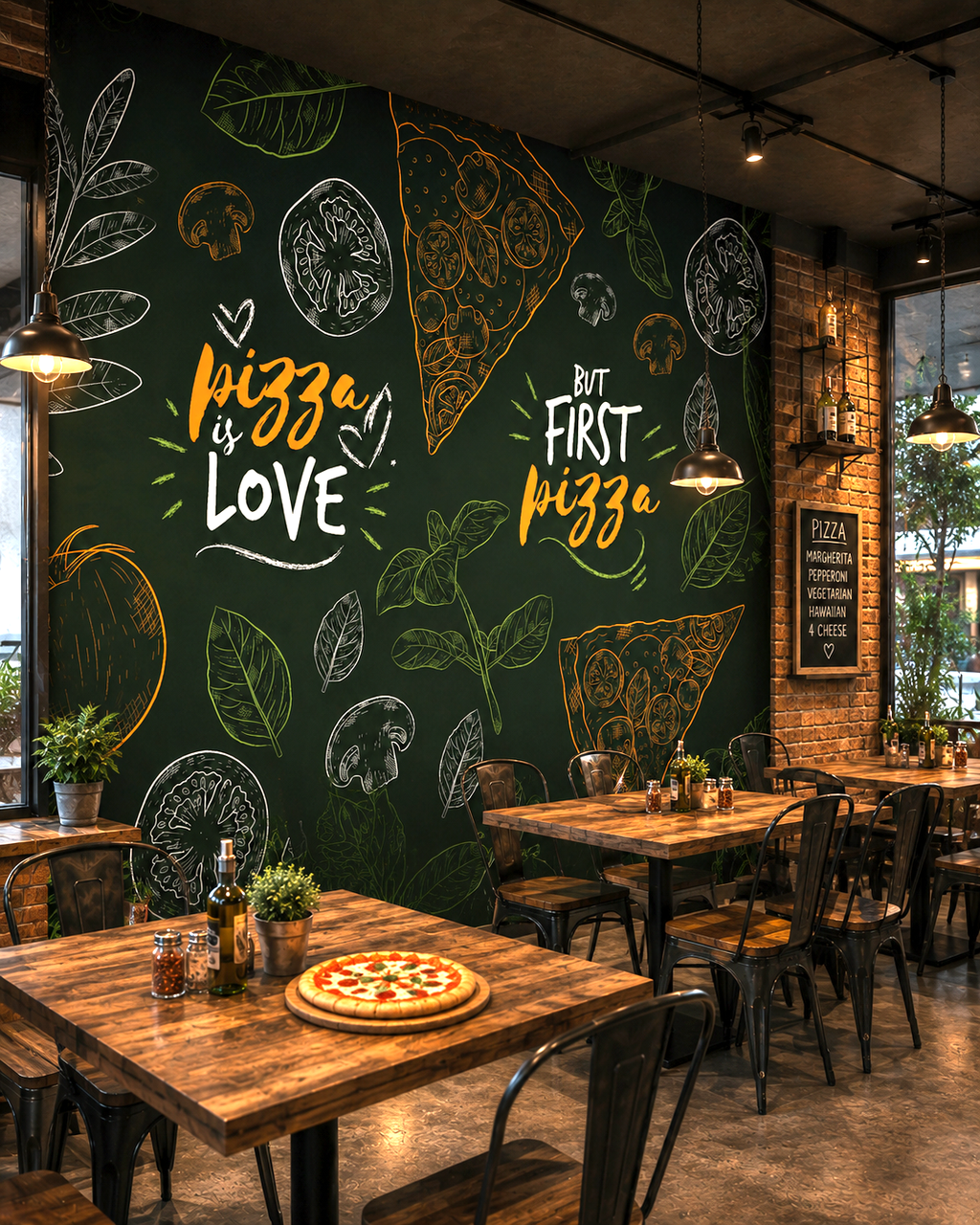 Pizza Love Wall Mural