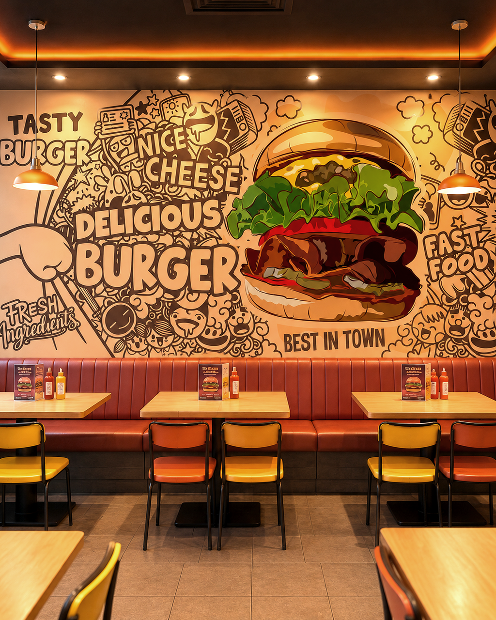 Burger Bliss Wall Mural