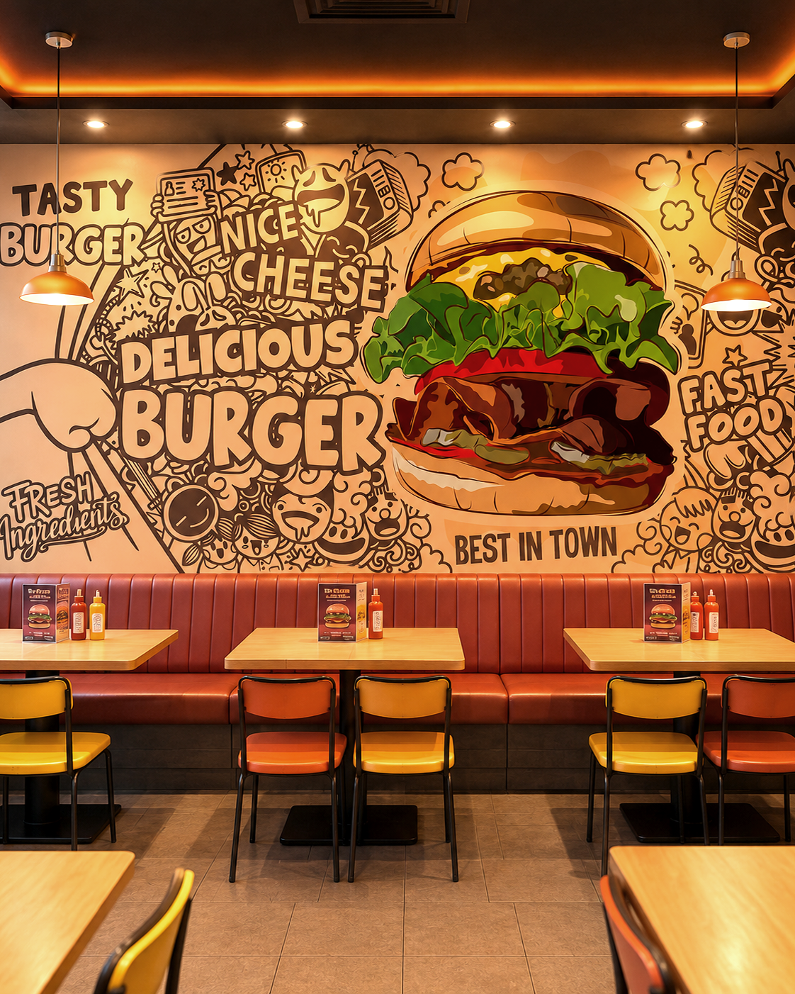 Burger Bliss Wall Mural