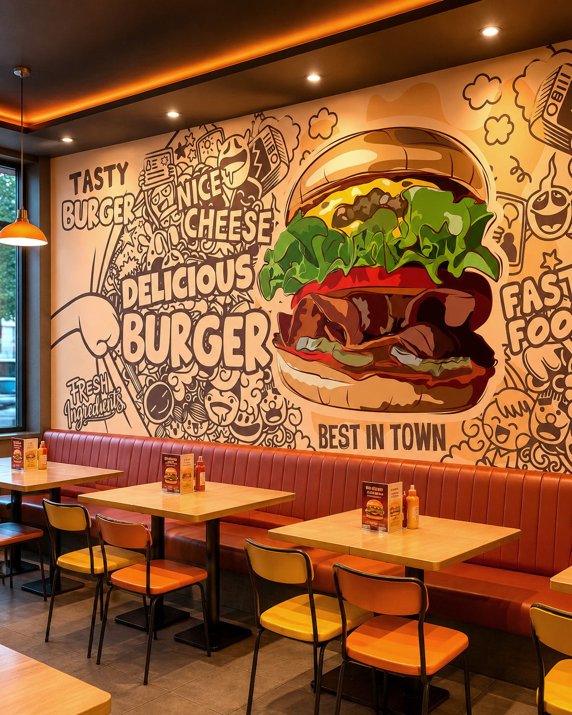 Burger Bliss Wall Mural