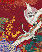 Crimson Cranes Wall Mural