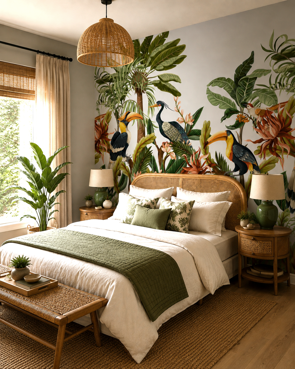 Tropical Aviary Wall Mural