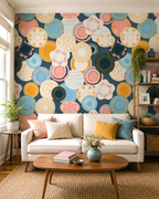 Retro Circles Wall Mural