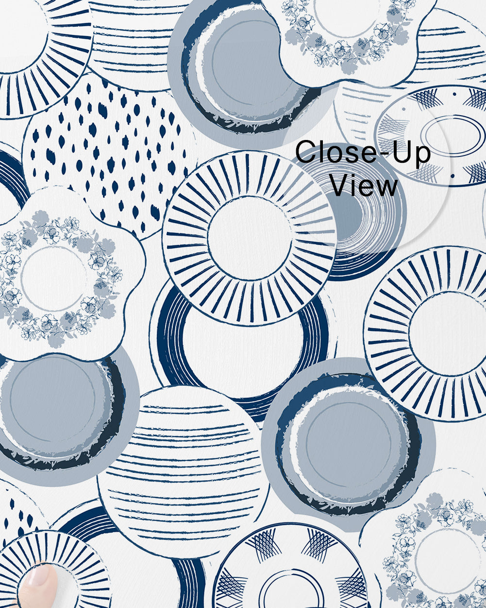 Indigo Porcelain Wall Mural