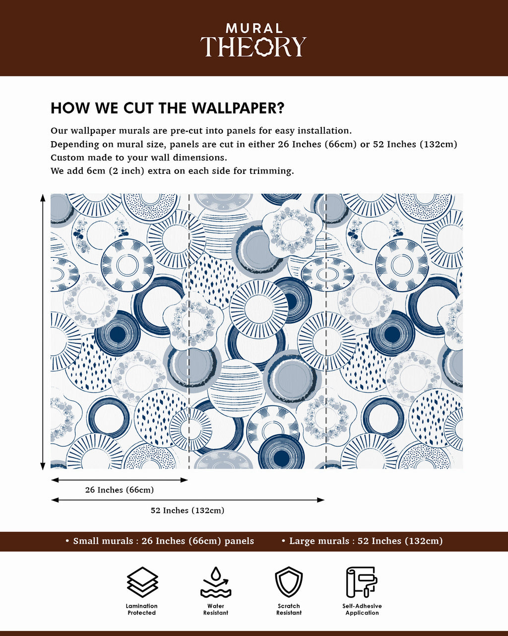 Indigo Porcelain Wall Mural