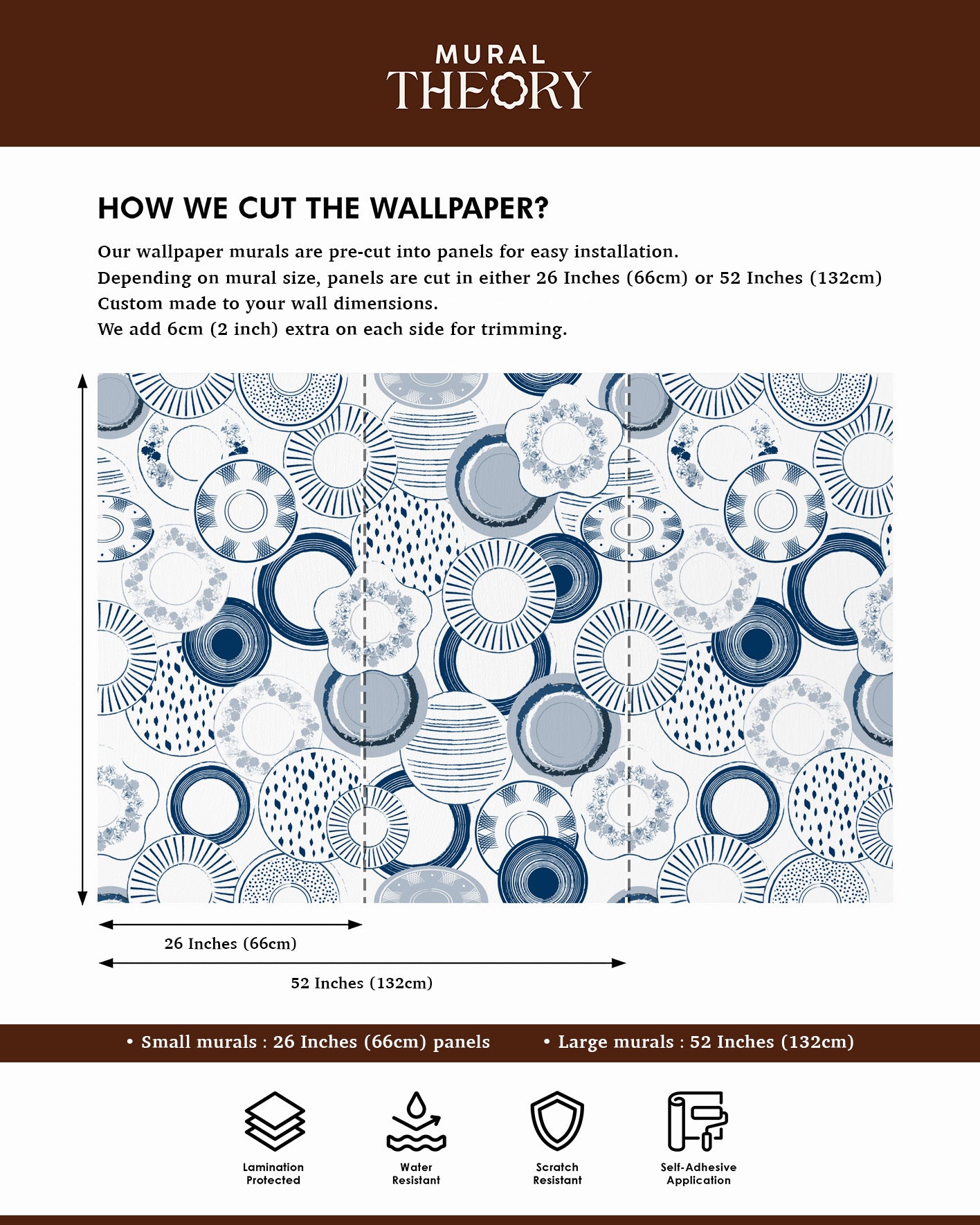 Indigo Porcelain Wall Mural