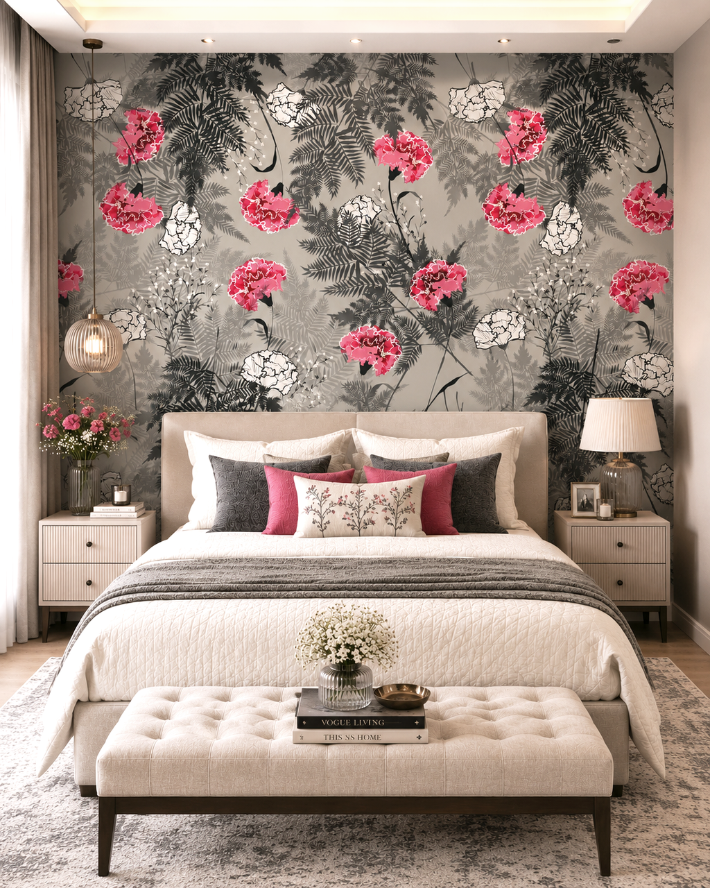 Crimson Botanica Wall Mural